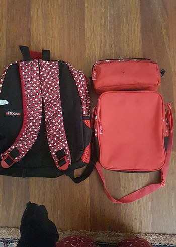 Beden Renk Renkli Minnie Mouse Okul Çantası Seti frocx