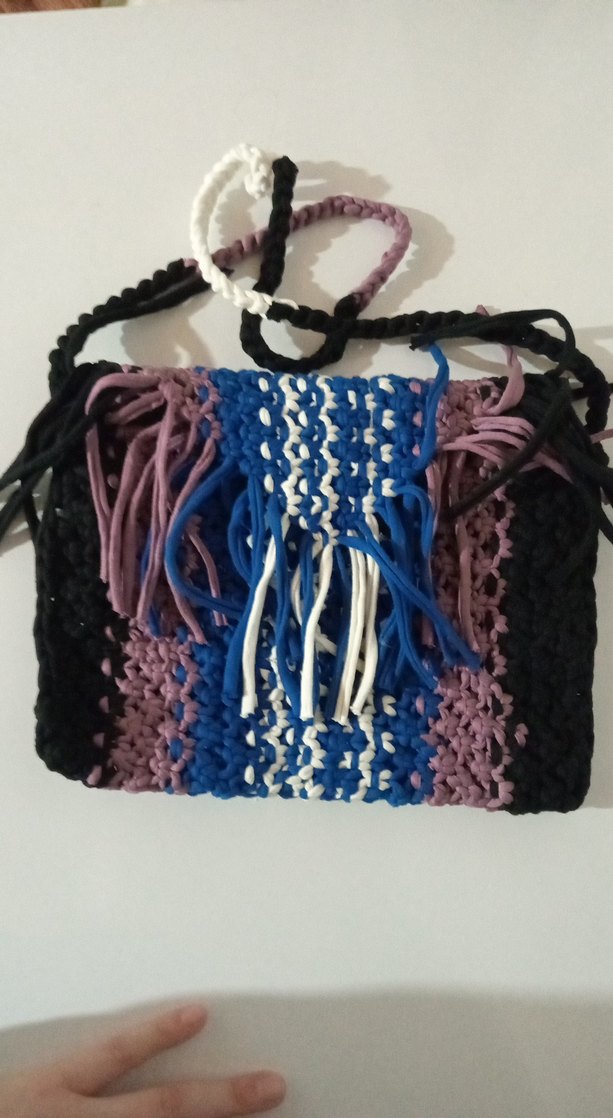 Bohem Çok Renkli Nakışlı Örgü Kadın Çantası - Görsel 4