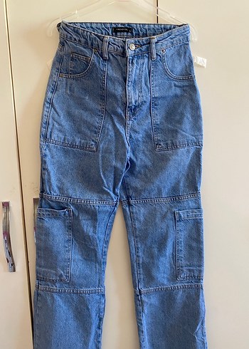 Gevşek Kesim Mavi Denim Kadın Pantolon