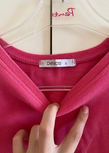 Defacto Pembe Kısa Kollu Crop