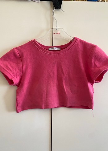 Pembe Kısa Kollu Crop