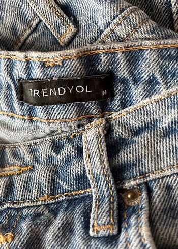 Trendyol & Milla Düğmeli Mavi Baggy Kadın Kot Pantolon
