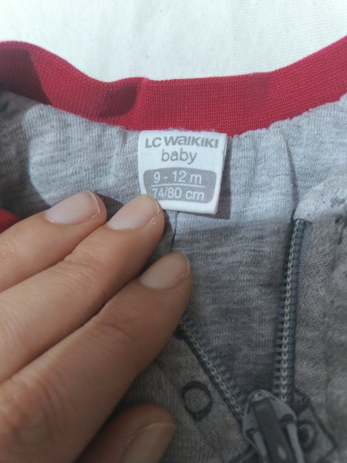 Gri Uzay Temalı Fermuarlı Bebek Tulum - Görsel 2