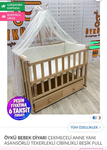 Hem anne yanı hem beşik sağlam kaliteli bir ürün