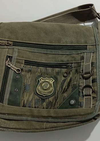 Diğer Asker Yeşili Kamuflaj Detaylı Old School Postacı Çanta