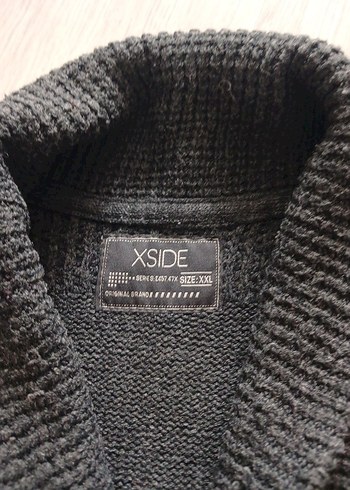 Düğmeli Gri Yün Erkek Kazak - Görsel 3