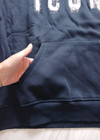 Mavi Kapüşonlu DSQUARED2 Baskılı Sweatshirt - Görsel 2