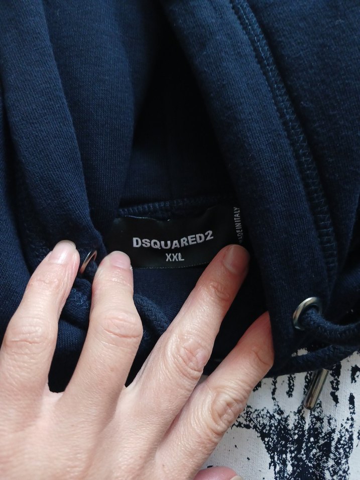 Mavi Kapüşonlu DSQUARED2 Baskılı Sweatshirt - Görsel 3