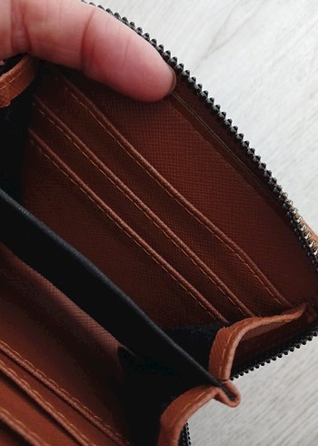 Kahverengi Deri Fermuarlı Kadın Cüzdanı - Görsel 5