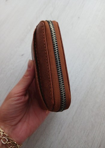 Kahverengi Deri Fermuarlı Kadın Cüzdanı - Görsel 2