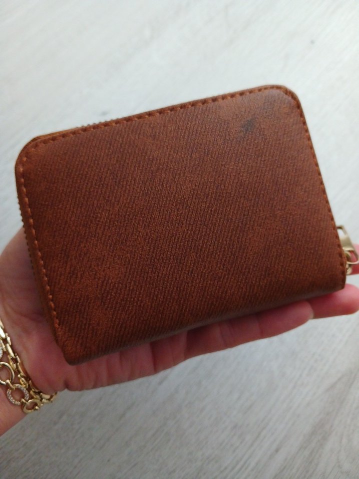 Kahverengi Deri Fermuarlı Kadın Cüzdanı - Görsel 3