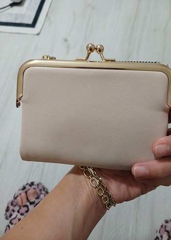 Bej Deri Kadın Portföy Cüzdan - Görsel 2