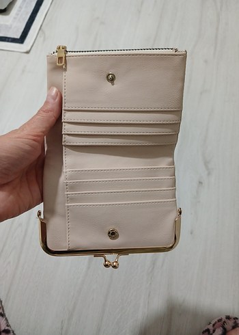 Bej Deri Kadın Portföy Cüzdan - Görsel 3