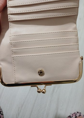 Bej Deri Kadın Portföy Cüzdan - Görsel 6