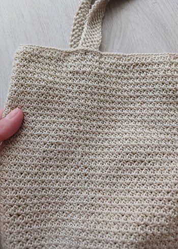 Bej Örgü Kadın Çanta - Görsel 2