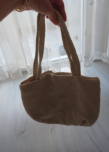 Bej Örgü Kadın Çanta - Görsel 4