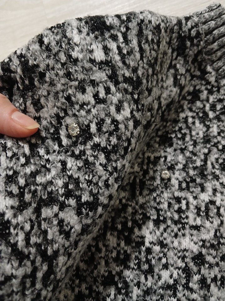 Gri Örgü Kadın kazak - Görsel 3