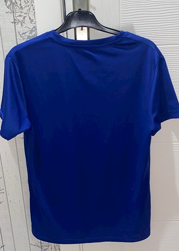 Erkek Mavi Kısa Kollu Spor Tişört - Görsel 2