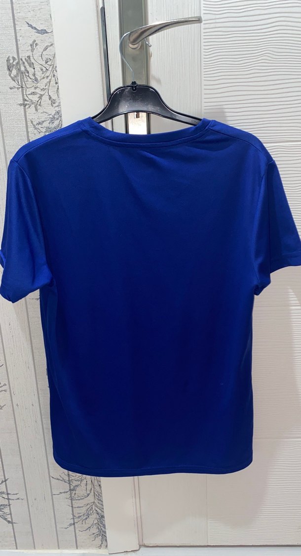 Erkek Mavi Kısa Kollu Spor Tişört - Görsel 2