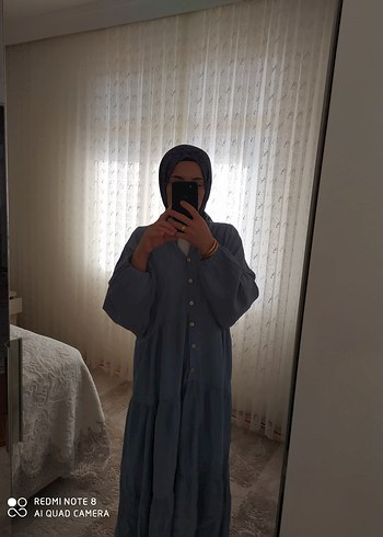 m Beden gri Renk mavi elbise