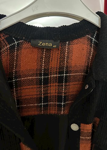 Düğmeli Kareli Kahverengi Kadın Gömlek - Görsel 2