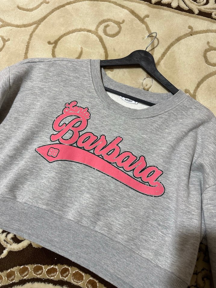 Gri Kadın Baskılı Sweatshirt - Görsel 2