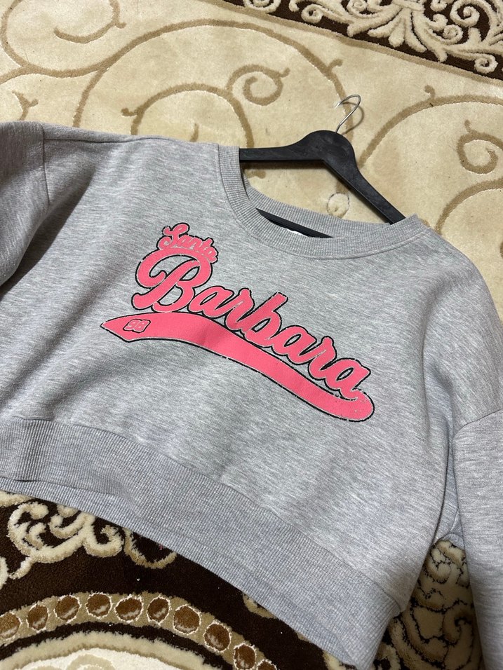 Gri Kadın Baskılı Sweatshirt - Görsel 3