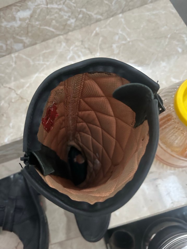 Siyah Deri kadın Biker Diz Boyu Bot - Görsel 3