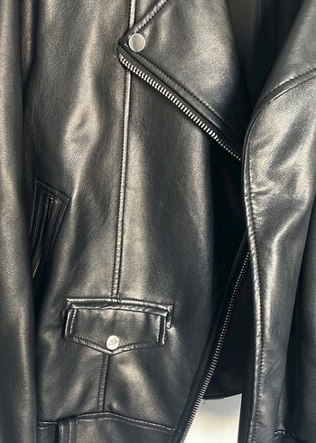 m Beden siyah Renk Kadın Siyah Biker Deri Ceket
