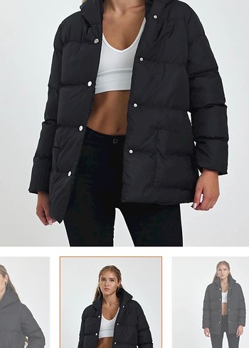 Tony Black Siyah Şişme Mont - Görsel 3