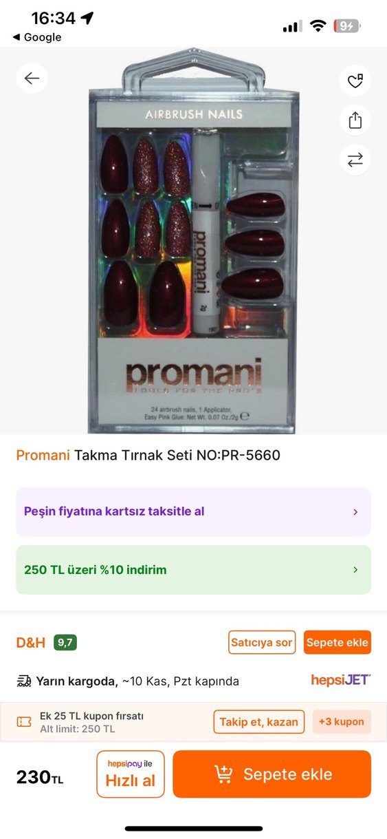 Bordo Promani Tırnak Seti - Görsel 2
