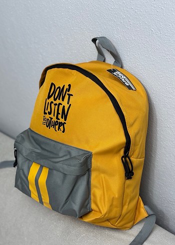 Brick Bag Markalı Baskılı Sarı Kadın Sırt Çantası - Görsel 3