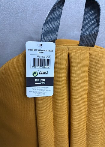 Brick Bag Markalı Baskılı Sarı Kadın Sırt Çantası - Görsel 4