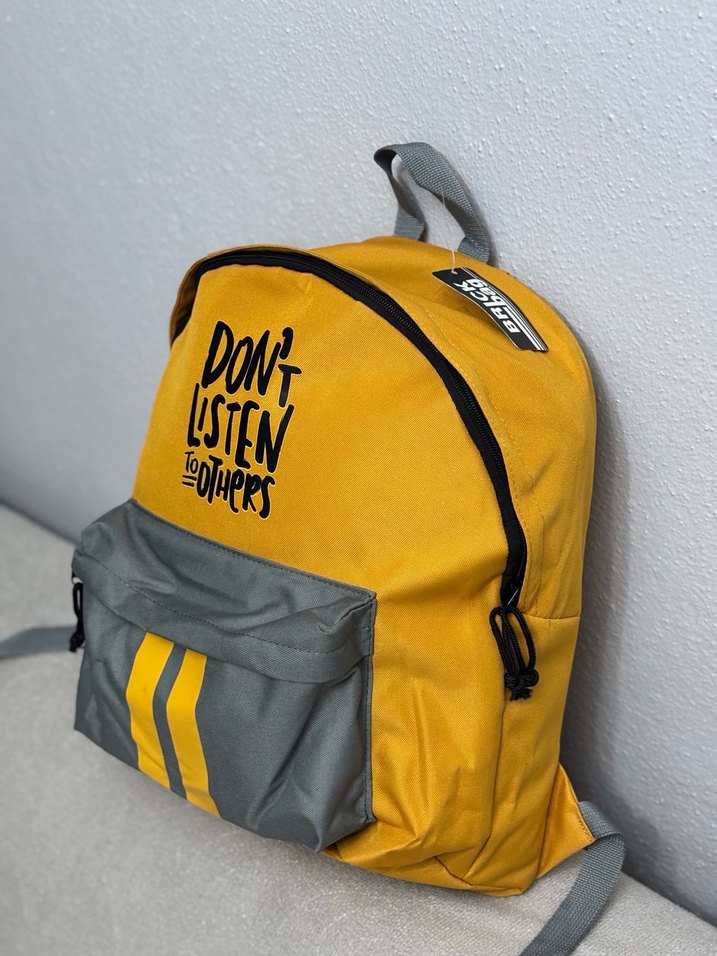 Brick Bag Markalı Baskılı Sarı Kadın Sırt Çantası - Görsel 3