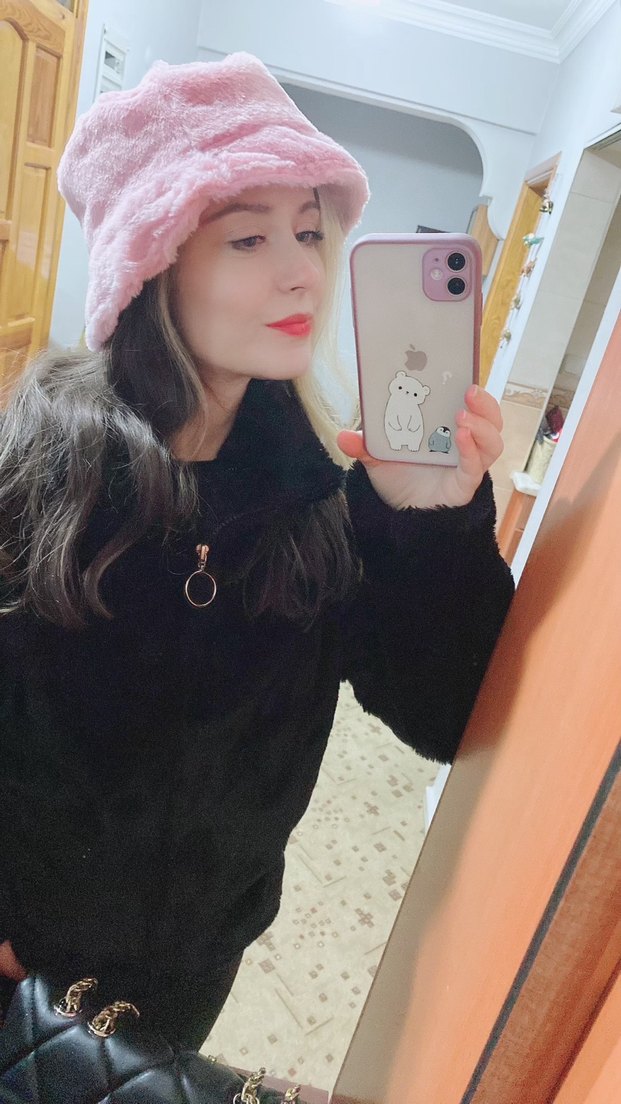 Pembe Peluş Bucket Kadın Şapka - Görsel 4