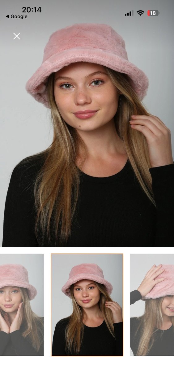 Pembe Peluş Bucket Kadın Şapka - Görsel 2