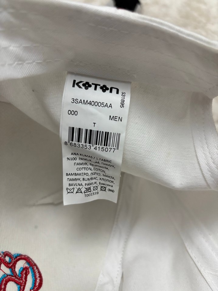 Koton Beyaz Brooklyn Nakışlı Pamuklu Kep Şapka - Görsel 4