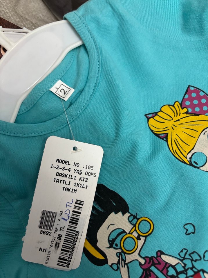 Minita OOPS Baskılı Kız Taytlı Takım - Görsel 4