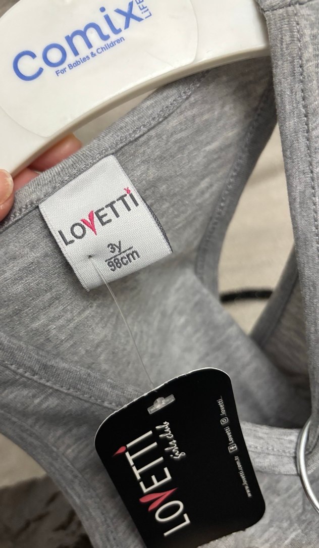 Kız Çocuk Gri Kolsuz Baskılı Tişört - Görsel 3