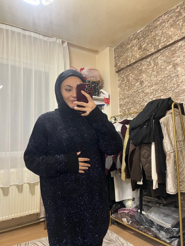 Baklava desenli simli kazak - Görsel 2