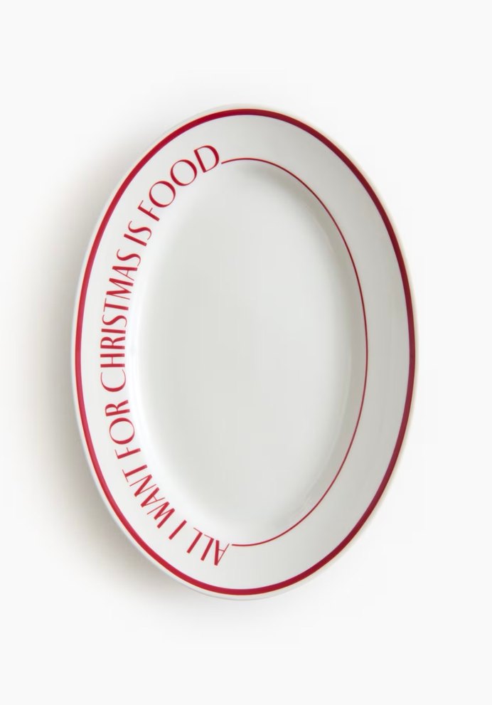 Yılbaşı Temalı Yazılı Beyaz Porselen Tabak 2 adet - Görsel 2