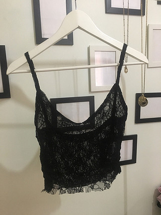 Zara Siyah dantel bralet büstiyer