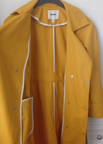 Koton Sarı Midi Trenchcoat Kadın