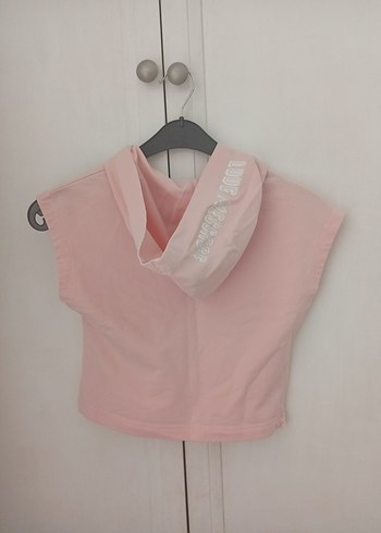 Kız Çocuk Pembe Bağcıklı Kolsuz Panço - Görsel 3