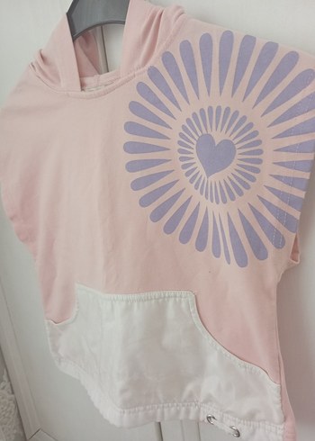 Kız Çocuk Pembe Bağcıklı Kolsuz Panço - Görsel 2