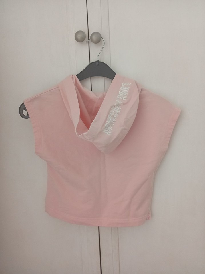 Kız Çocuk Pembe Bağcıklı Kolsuz Panço - Görsel 3