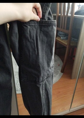Diğer Kadın Siyah Bol Kesim Denim Pantolon