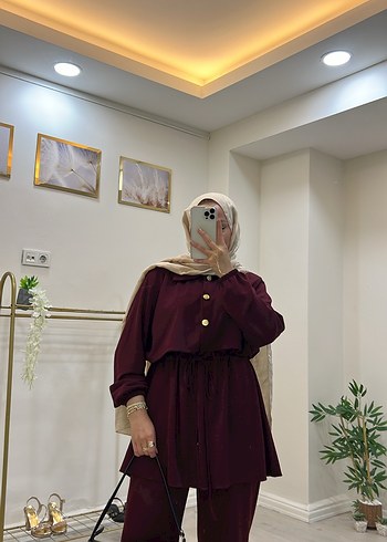 Bordo iki iplik pantolon takım