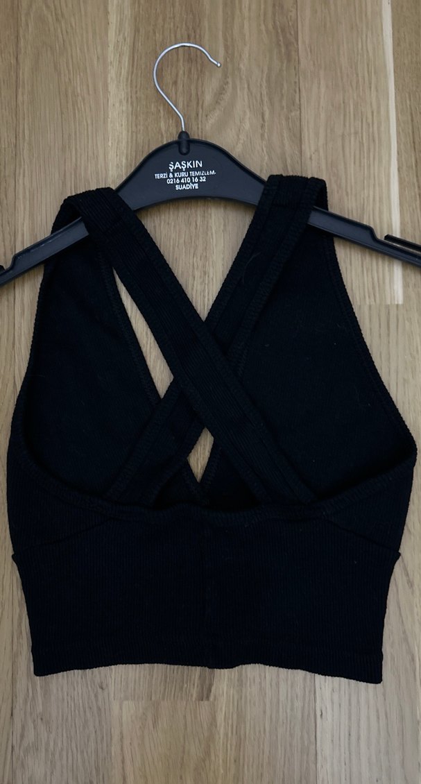 Siyah Kısa Goth Crop - Görsel 3