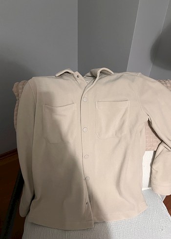 Bej Kapitone Düğmeli Uzun Kollu erkek ceket - Görsel 3